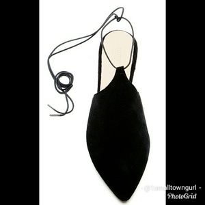 Summit Italy Kalea Ankle Tie flat Black 9 NIB/NWT